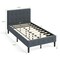 Button Tufted Twin Upholstered Bed Frame with Padded Headboard